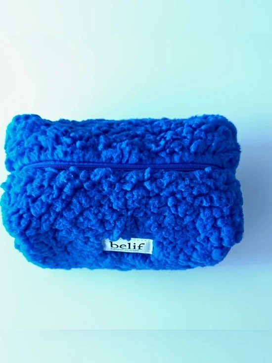belif Plush Blue Cosmetic Pouch with Zip