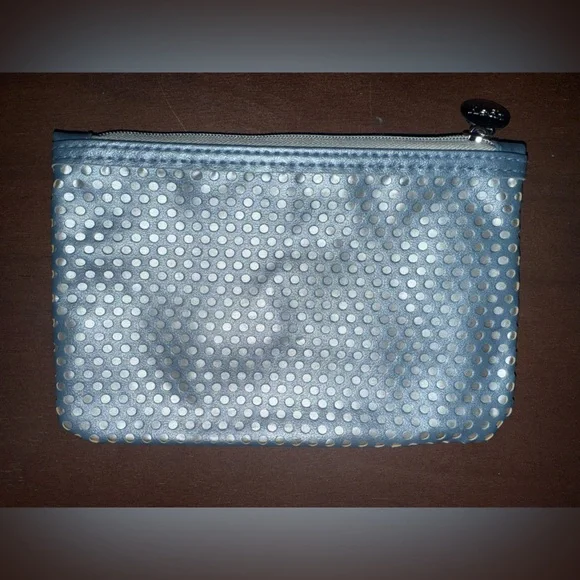 Ipsy Blue and Silver Polka Dot‎ Cosmetic Bag