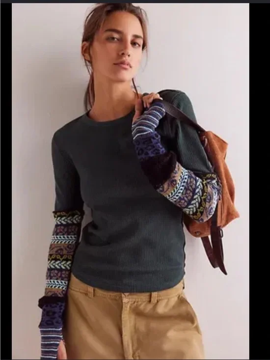 Free People-We the Free- All in Cuff Sweater