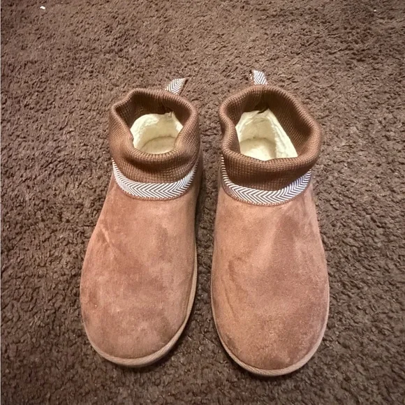 BearPaw Brown Slip-On Faux Fur Lined Shoe