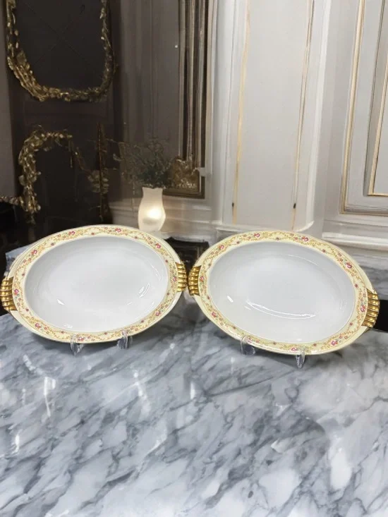Meito China serving platter in the Windsor Shape pattern - Set of 2