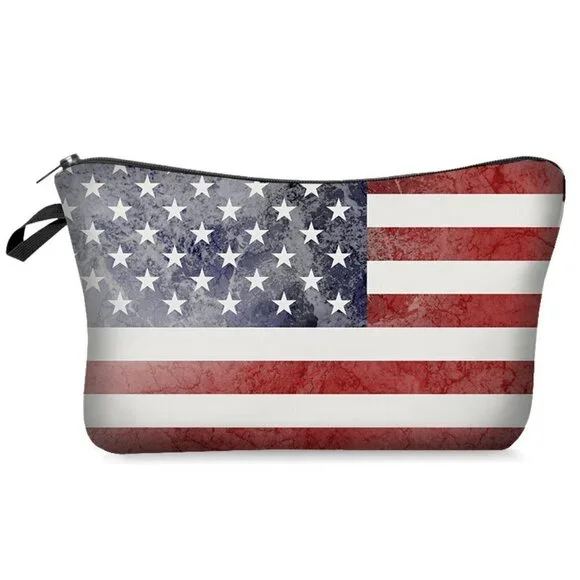 Flag Zipper Design Portable Storage Bag
