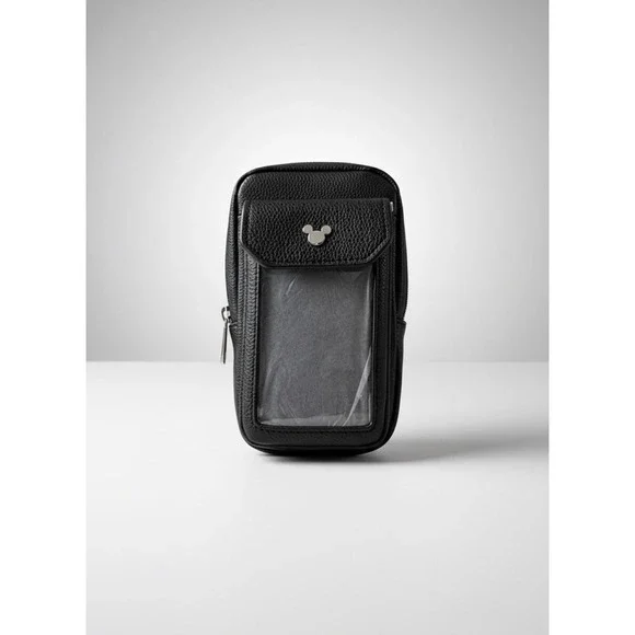 DISNYE PARKS/CROSSBODY PIN TRADING CASE BAG/MICKEY/BLACK/LEATHER/NWT/59033026