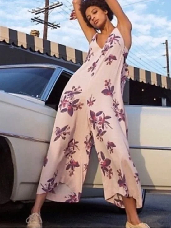 Free People Dream Big Floral Oversized Jumpsuit XS