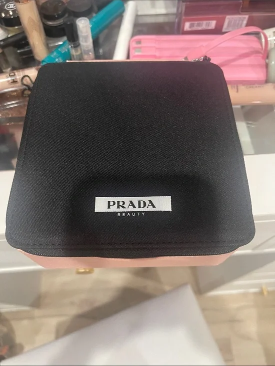 Prada Two-Tone Black and Pink Beauty Pouch