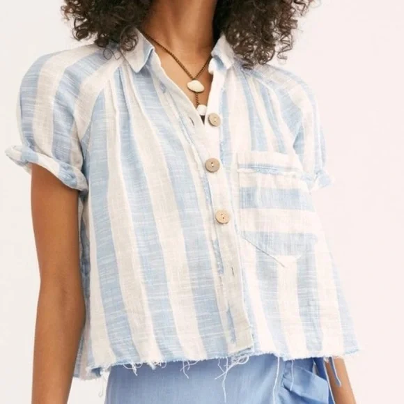 Free People Away At Sea Stirped Top