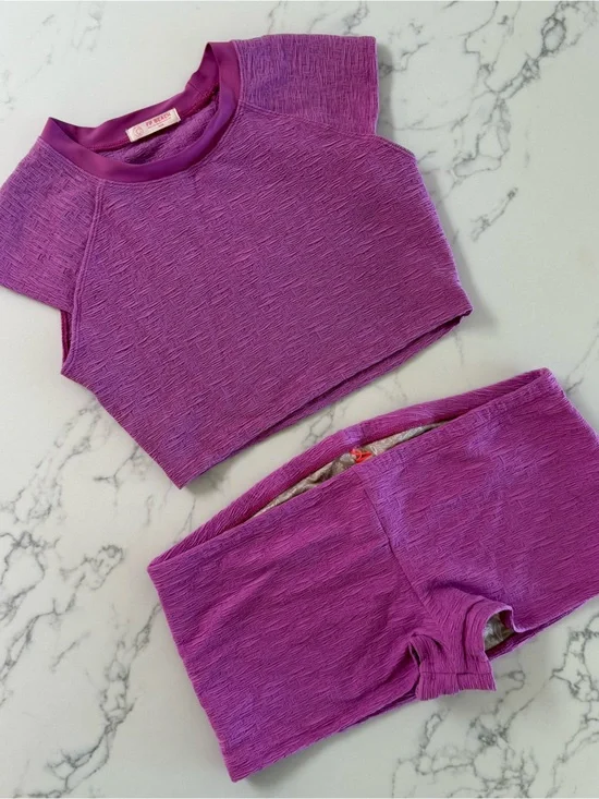 Free People free-est Sonny Tee & Dixie Swim Shortie - Purple - Size M/L