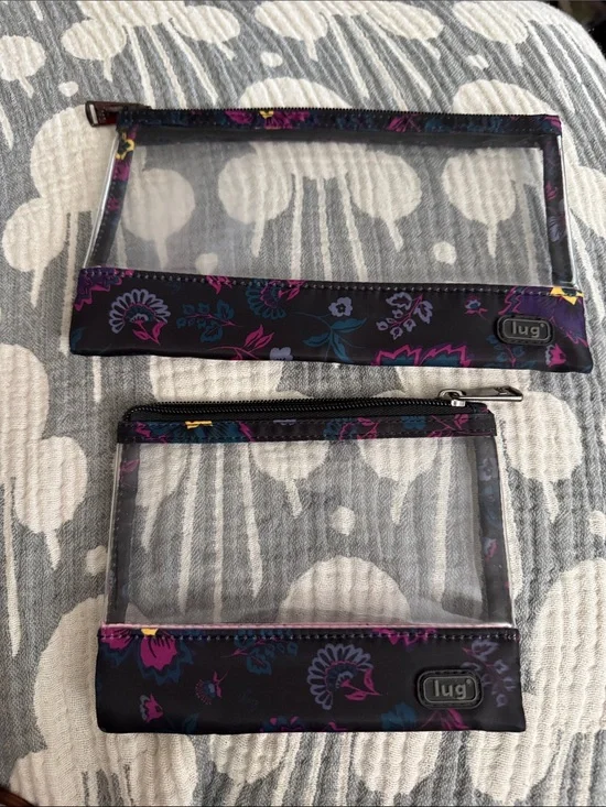Great Condition! - Lug Seesaw Pouch Set in Boho Floral Black
