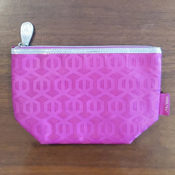 Shiseido Purple Geometric Cosmetic Bag
