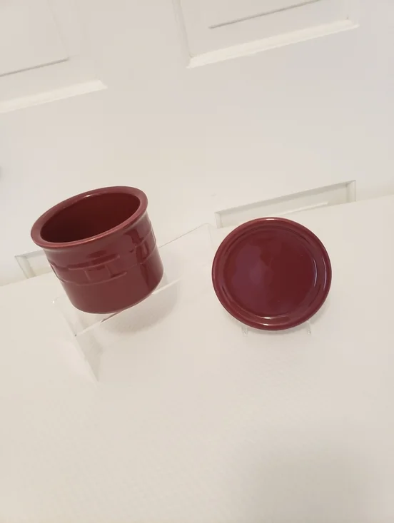Longaberger Woven Traditions Paprika in Color 1 Pint Crock/candle holder, USA