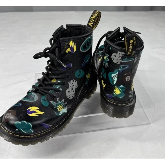 Dr Marten Junior 1460 Sticker Print Lace‎ Up Size 13