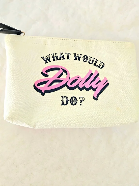 Draper James What Would Dolly Do Canvas Pouch Make-up Bag