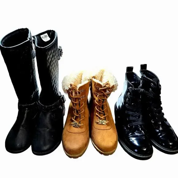 Michael Kors + More Girl's Boots Winter Ankle Size 3 3.5 Bulk Lot of 3  3 1/2