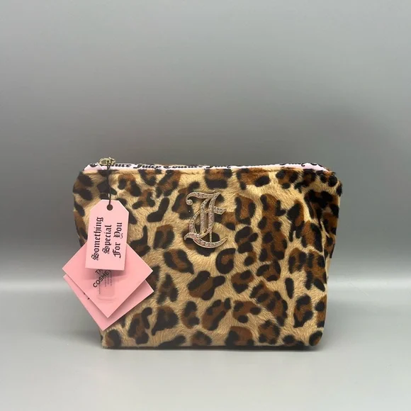 Juicy couture leopard print cosmetics bag
