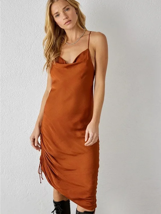 Intimately Free People Day To Night Slip Dress in Cinnaber/Rust XS 25667