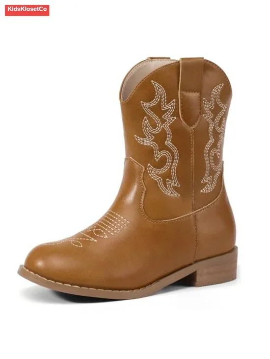Girls Toddler Cowgirl Boots Round Toe Kids Cowboy Boots Western Booties