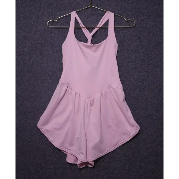 Free People Light Pink Romper Jumpsuit