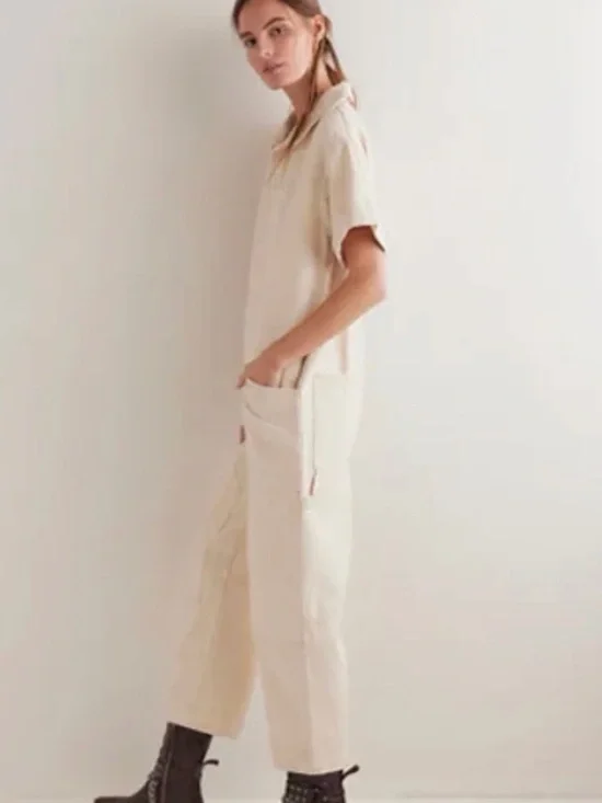 Free People Cream WidJumpsuit