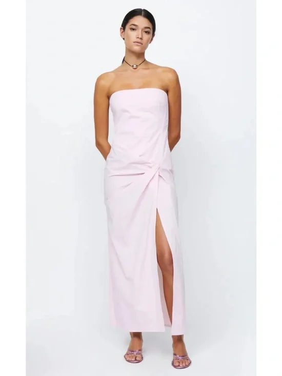 Bec + Bridge Adrianna Strapless Maxi Dress in “Quartz Pink”