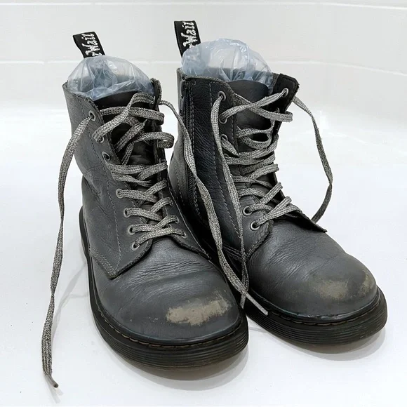 DR. Martens Metallic Gunmetal Boots Size 2