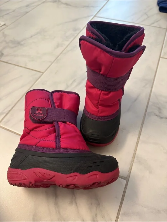 Kamik Kids Pink and Plum Winter Snow Boots size 9