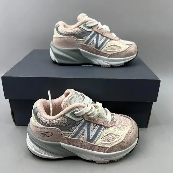 New Balance 990v6 Shoes Kids Size 5.5 W Pink Suede Running Comfort Baby Sneakers