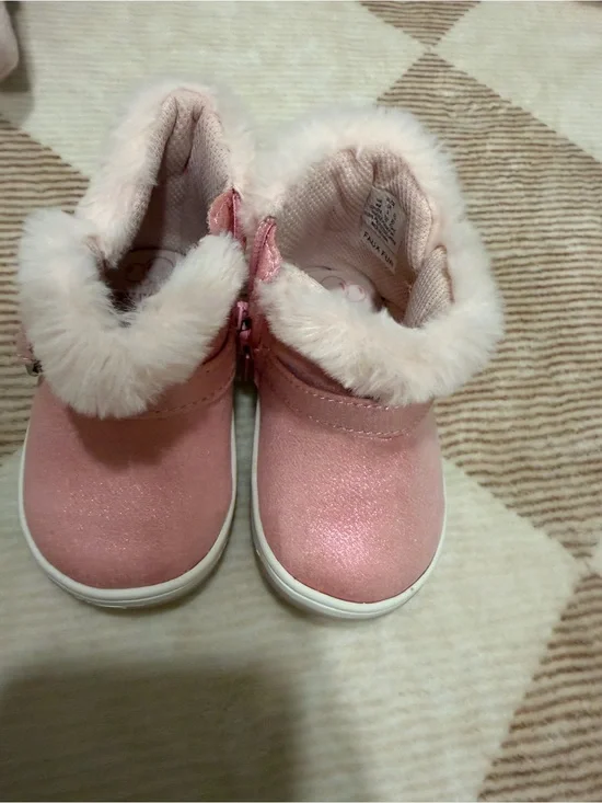 Stride Rite Toddler Shimmer Pink Faux-Fur Ankle Boots