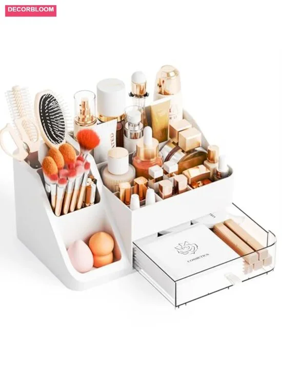 Large Makeup Organizer with Drawer, Cosmetics Storage for Vanity