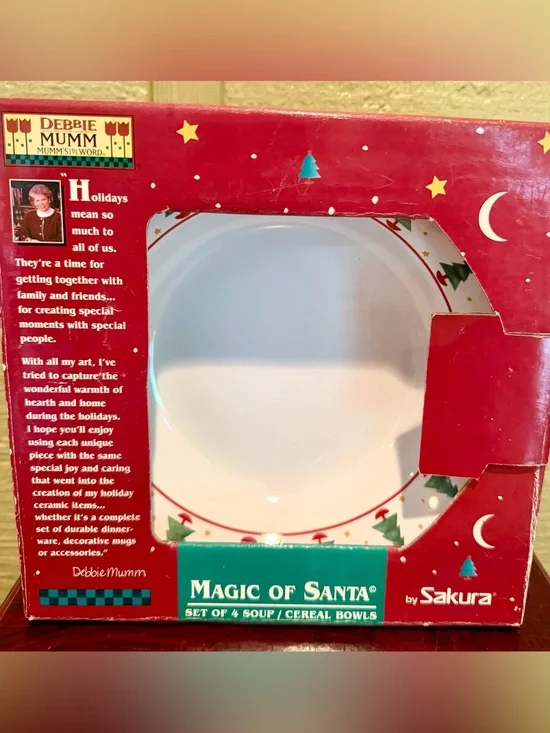 From my mom’s personal collection is this charming Debbie Mumm “Magic of Santa”