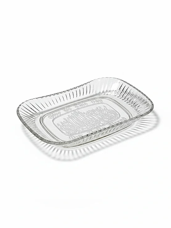 Vintage Shannon Crystal Bread Tray Give Us This Day Our Daily Bread Platter