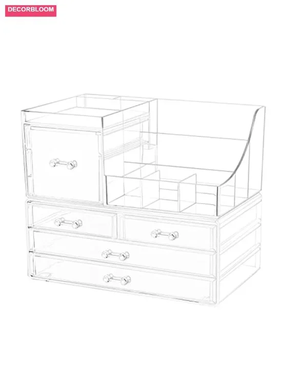 Clear Acrylic 5-Drawer Makeup Organizer Vanity Storage Stackable
