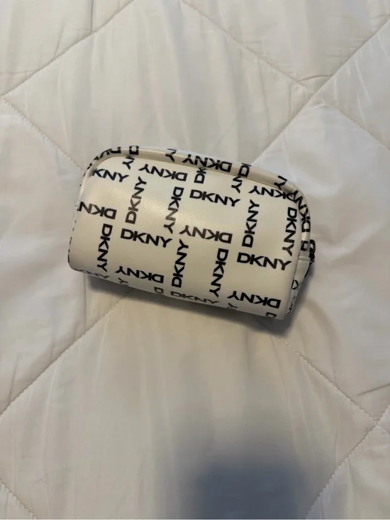 DKNY White and Black Logo Cosmetic Case