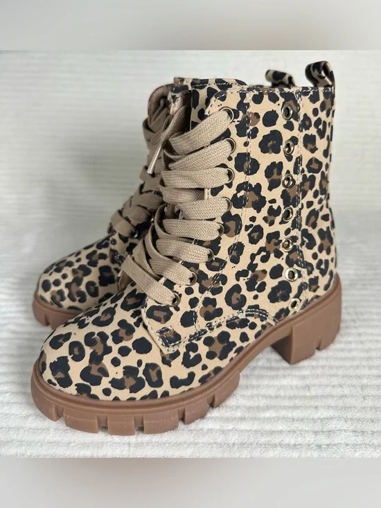 Thereabouts Little Girls Blakely Leopard Chunky Heel Boots NWT Size 13