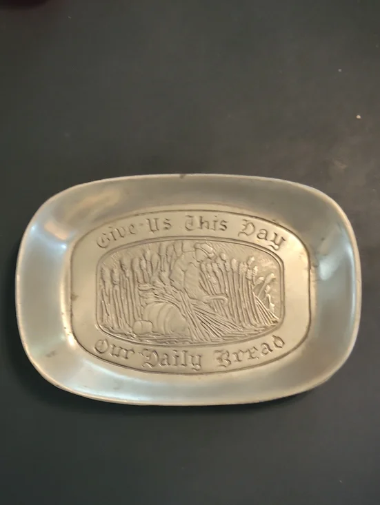Vintage CC Cantrell Pewter Bread Dish