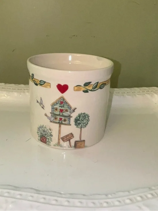 Thomson Pottery ceramic votive holder/Crock in “Birdhouse