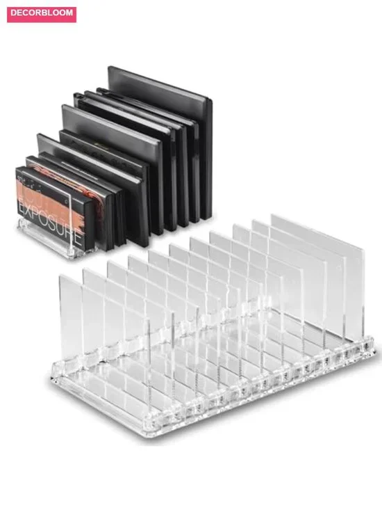 Acrylic Makeup Eyeshadow Palette Organizer With Removable Dividers Vanity