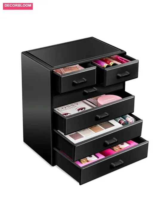 Acrylic Makeup Organizer with 6 Drawers - Cosmetic Storage Case for Vanity