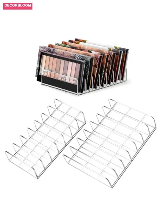 7-Section Clear Acrylic Eyeshadow Palette Organizer Set of 2