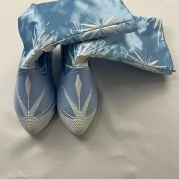 Disney Frozen Elsa Costume Boots Blue Snowflake Dress Up Shoes Disguise Inc Kids