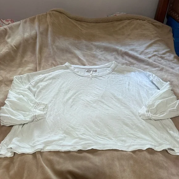 Free People Cream 3/4 sleeve Women's Knit Top XS/S