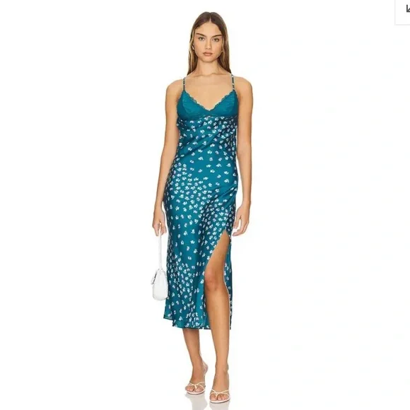 NWOT Gossamer Glow floral midi slip dress by Intimately Free People in Medium