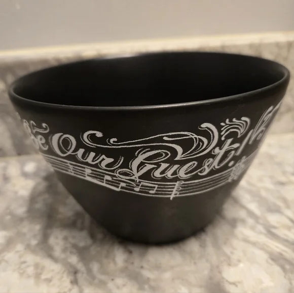 Disney's Beauty And The Beast Lumiere Please Be Our Guest Lyrics On Black Bowl