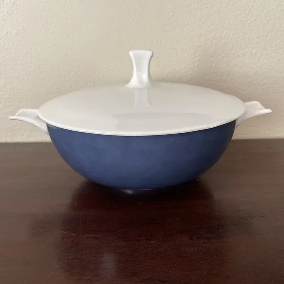Vintage Thomas Rosenthal Covered Vegetable Serving Bowl Lid Germany‎ 79 Blue