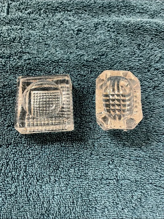 Vintage pressed glass open saltcellars.