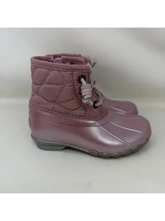 Sperry Saltwater Duck Boots Pink Toddler Size 8 M