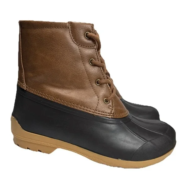 Sperry Youth Duck Boots Size 6 Brown Black Lace Up Ankle‎