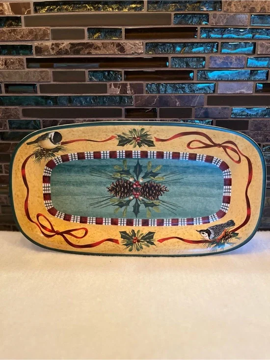 Lenox Winter Greetings Everyday Hors D'Oeuvre Earthenware Platter
