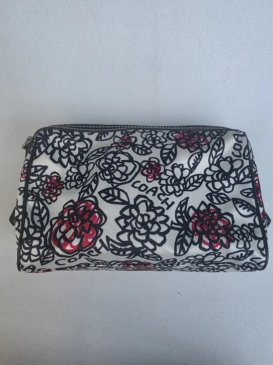Coach Poppy Graffiti  Floral Zip Cosmetic Pouch Clutch