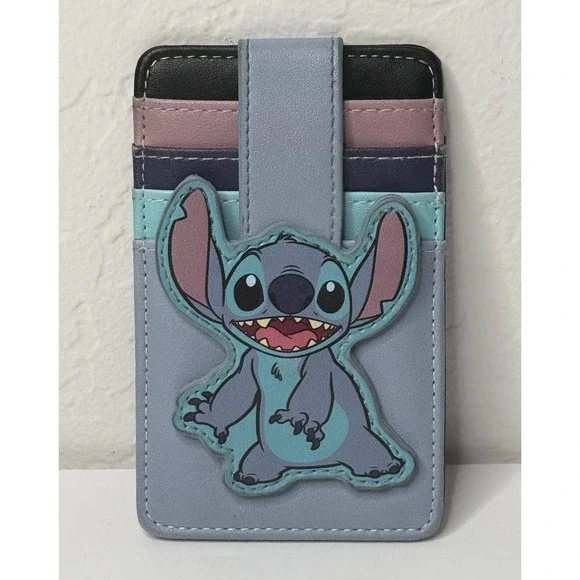 Disney Lilo and Stitch Blue Wallet ID Card Holder Official Licensed Travel Easy