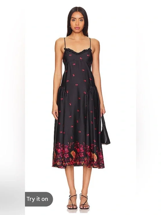 NWT Free People On My Own Floral Satin Dress Nightgown